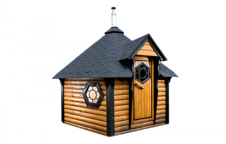 Salon badstue med garderobe.
